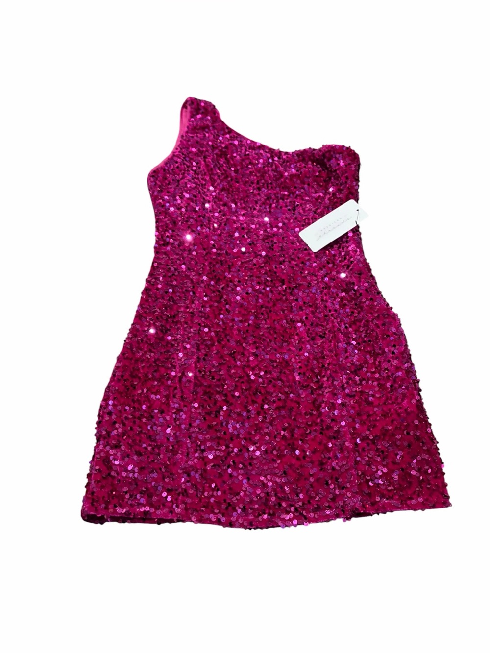 AMERICAN THREADS pink sequin one shoulder dress nwt